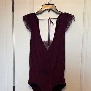 Adore Me Deep Purple Lace Bodysuit